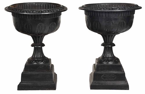 PAIR KRAMER BROTHERS CAST IRON
