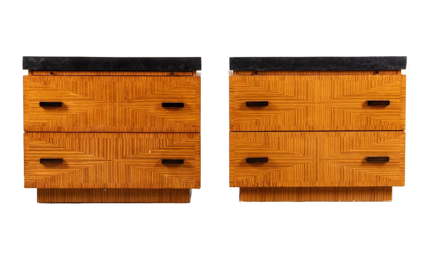 PAIR KREISS MODERN TWO DRAWER NIGHT
