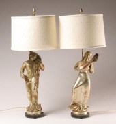 Pair Kupur Art Deco copper cla