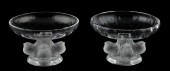 PAIR, LALIQUE CRYSTAL "NOGENT"
