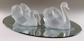 PAIR LALIQUE FROSTED CRYSTAL S