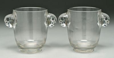 Pair Lalique ice buckets: