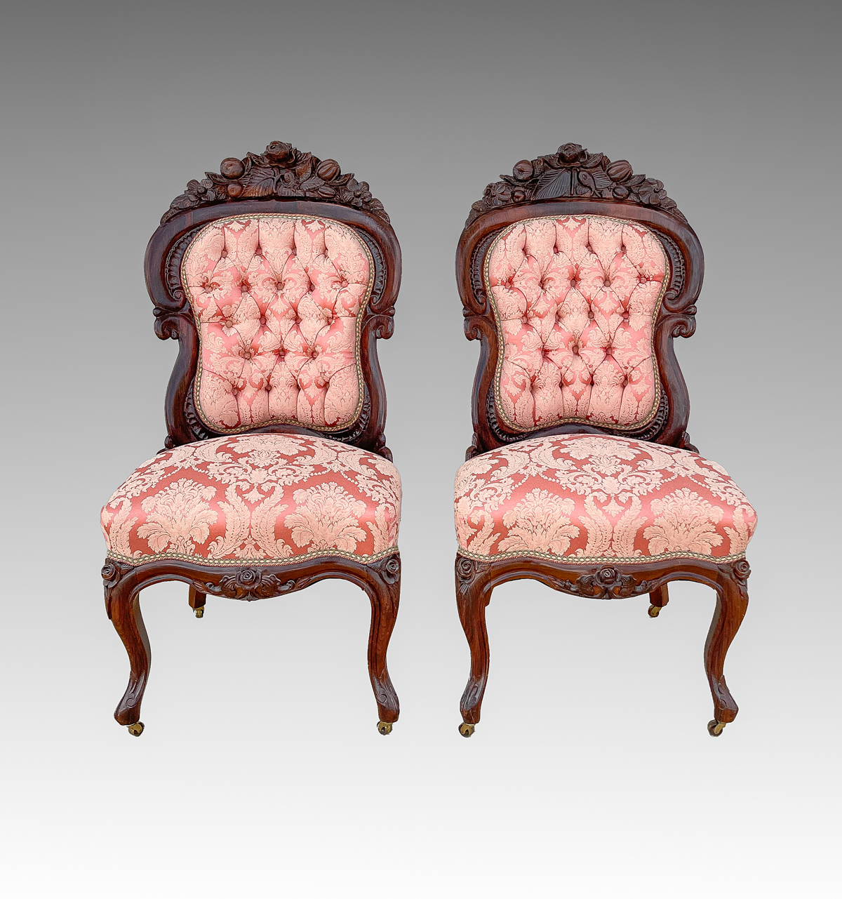 PAIR LAMINATED ROSEWOOD SIDE