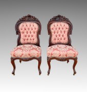 PAIR LAMINATED ROSEWOOD SIDE C