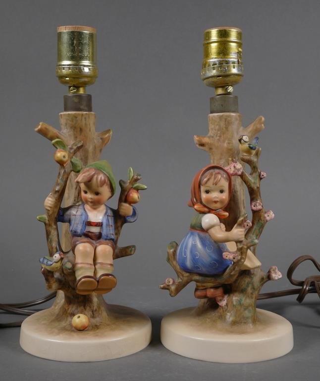 PAIR LAMPS APPLE TREE BOY AND
