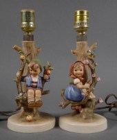 PAIR LAMPS APPLE TREE BOY AND