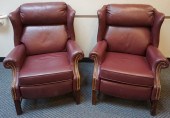 PAIR LANE MAROON VINYL RECLINE