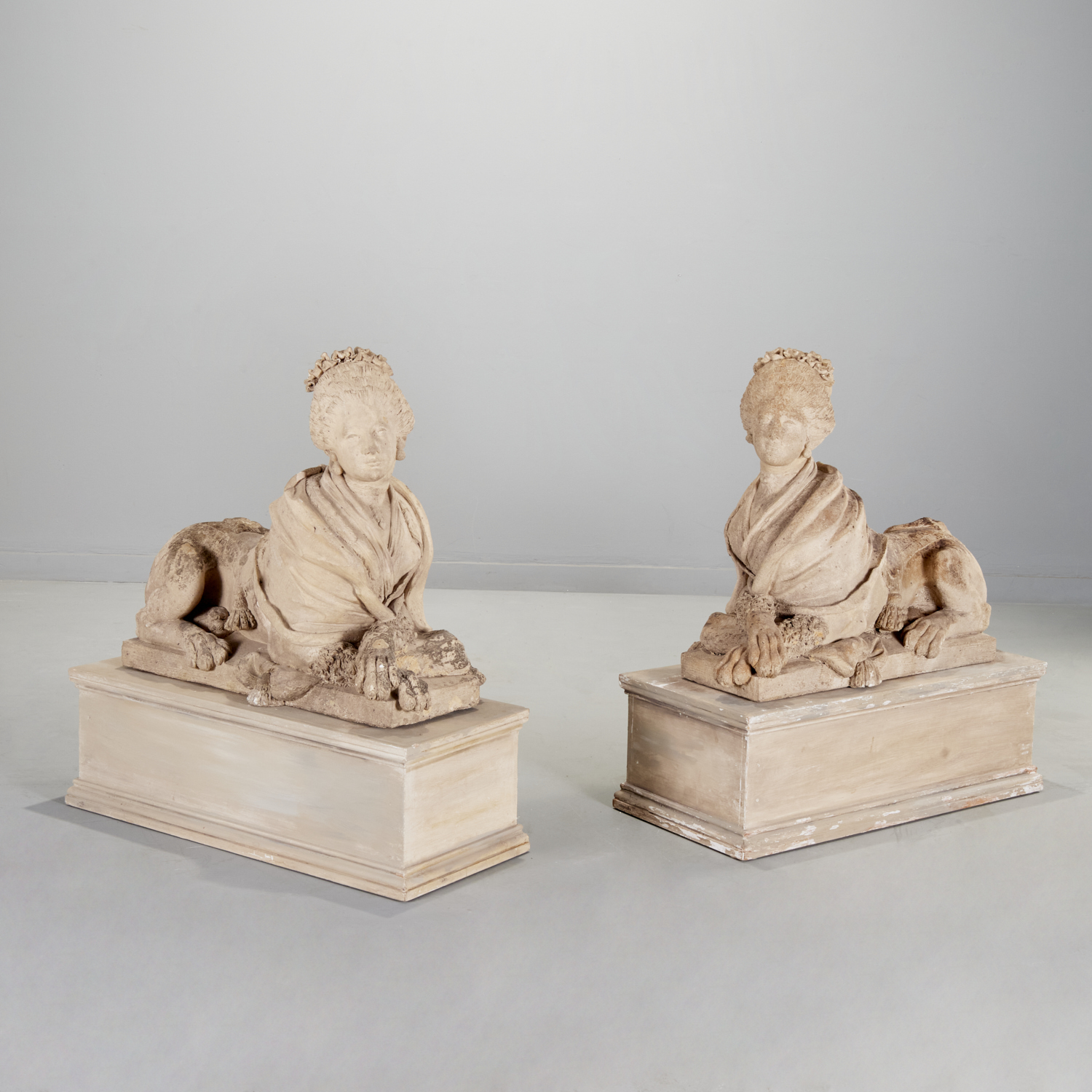 PAIR LARGE ANTIQUE FRENCH CAST