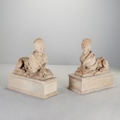 PAIR LARGE ANTIQUE FRENCH CAST