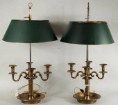 PAIR LARGE BRASS BOUILLOTTE FO