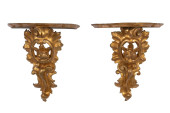 PAIR LARGE CARVED GILTWOOD WAL