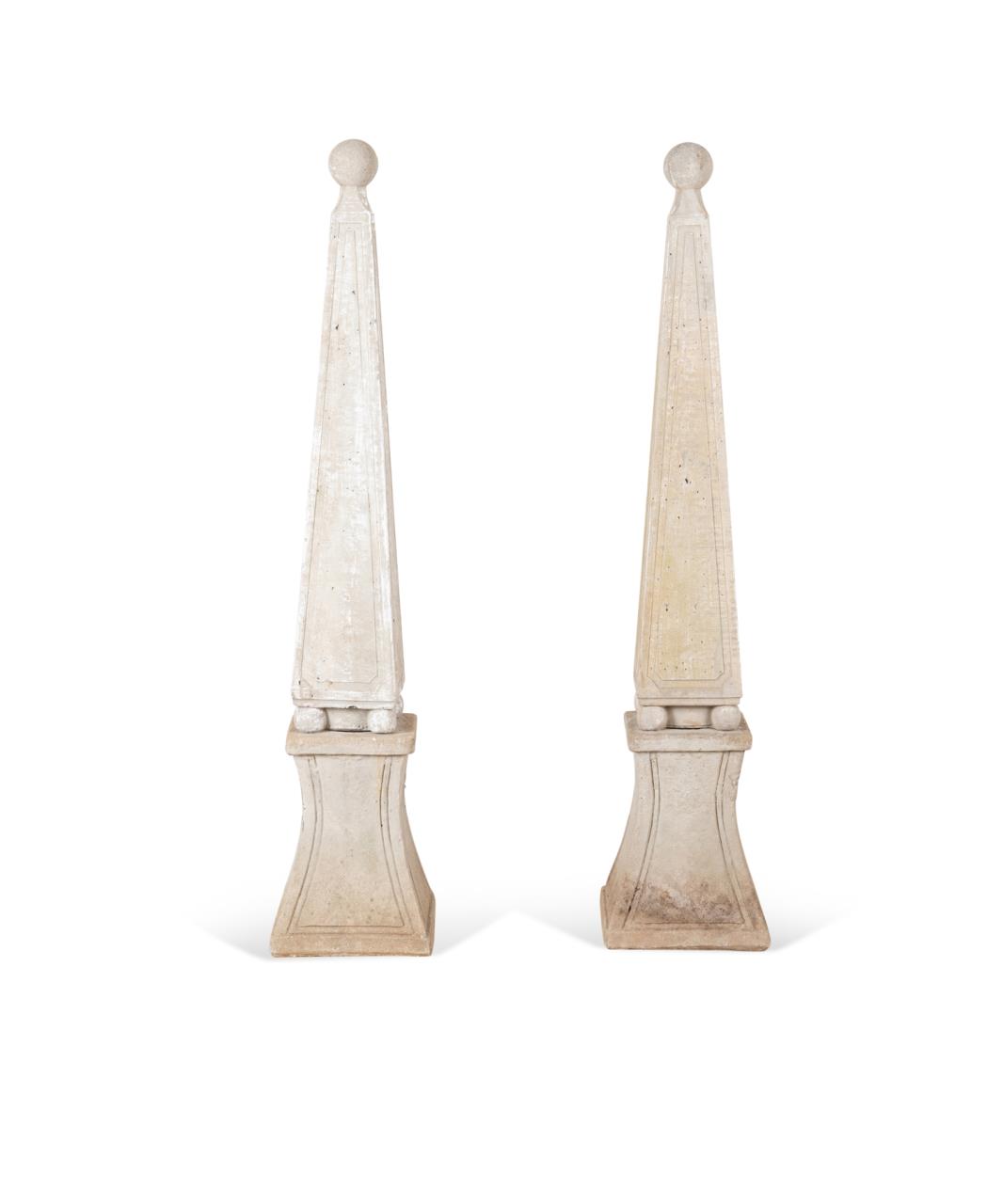 PAIR LARGE CAST STONE GARDEN
