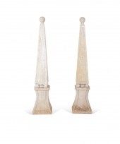 PAIR LARGE CAST STONE GARDEN O