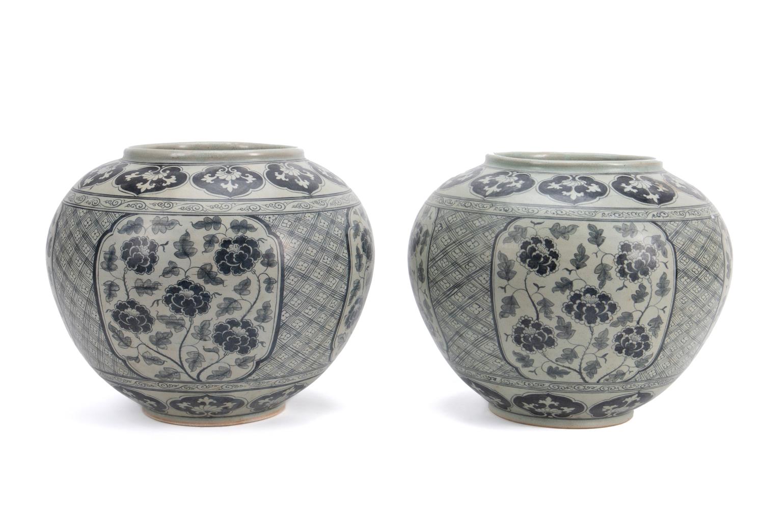 PAIR, LARGE CHINESE BLUE & WHITE