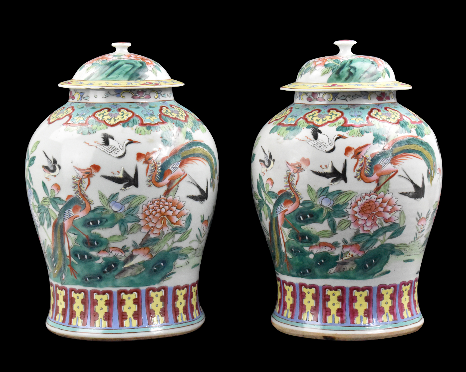 PAIR LARGE CHINESE FAMILLE ROSE
