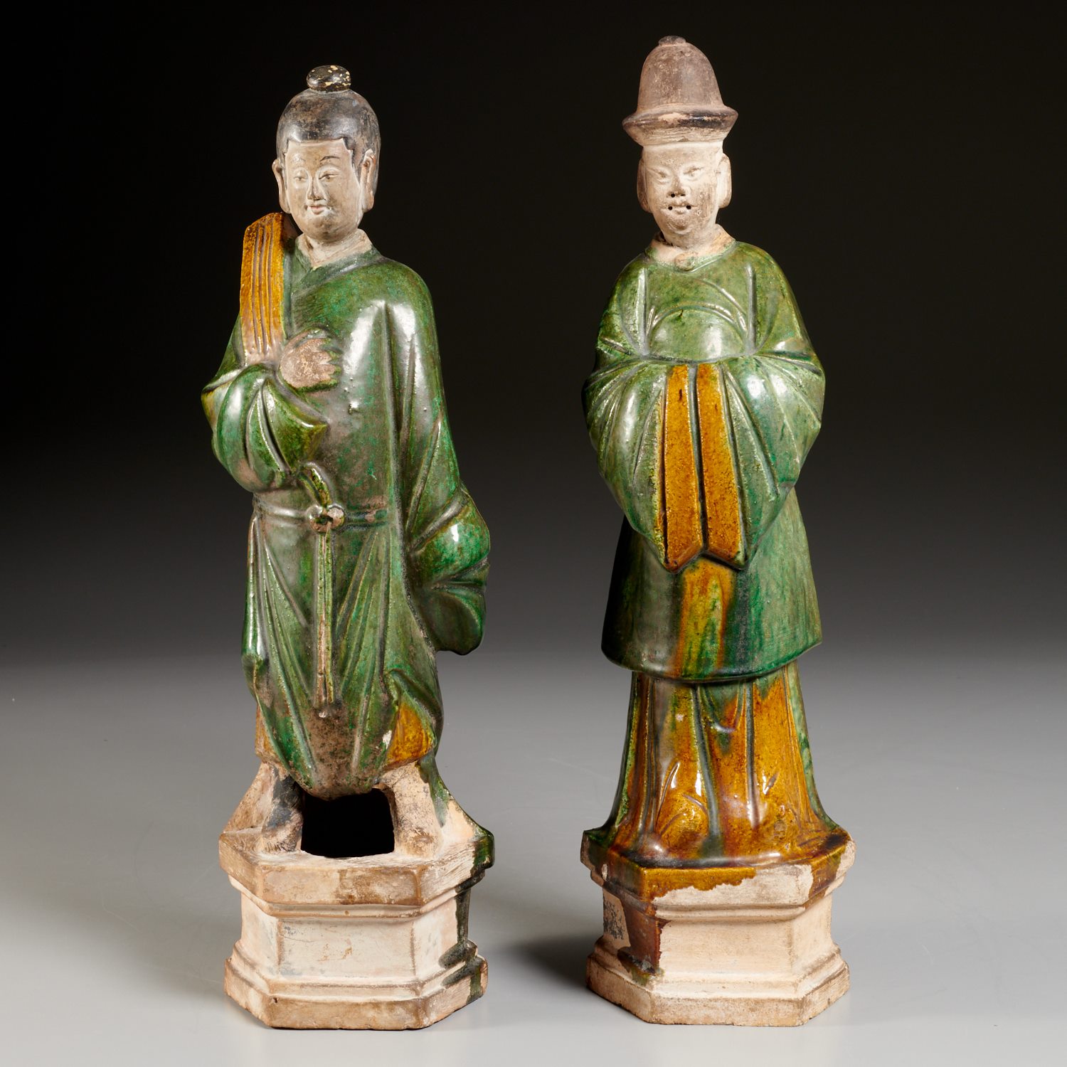 PAIR LARGE CHINESE GLAZED