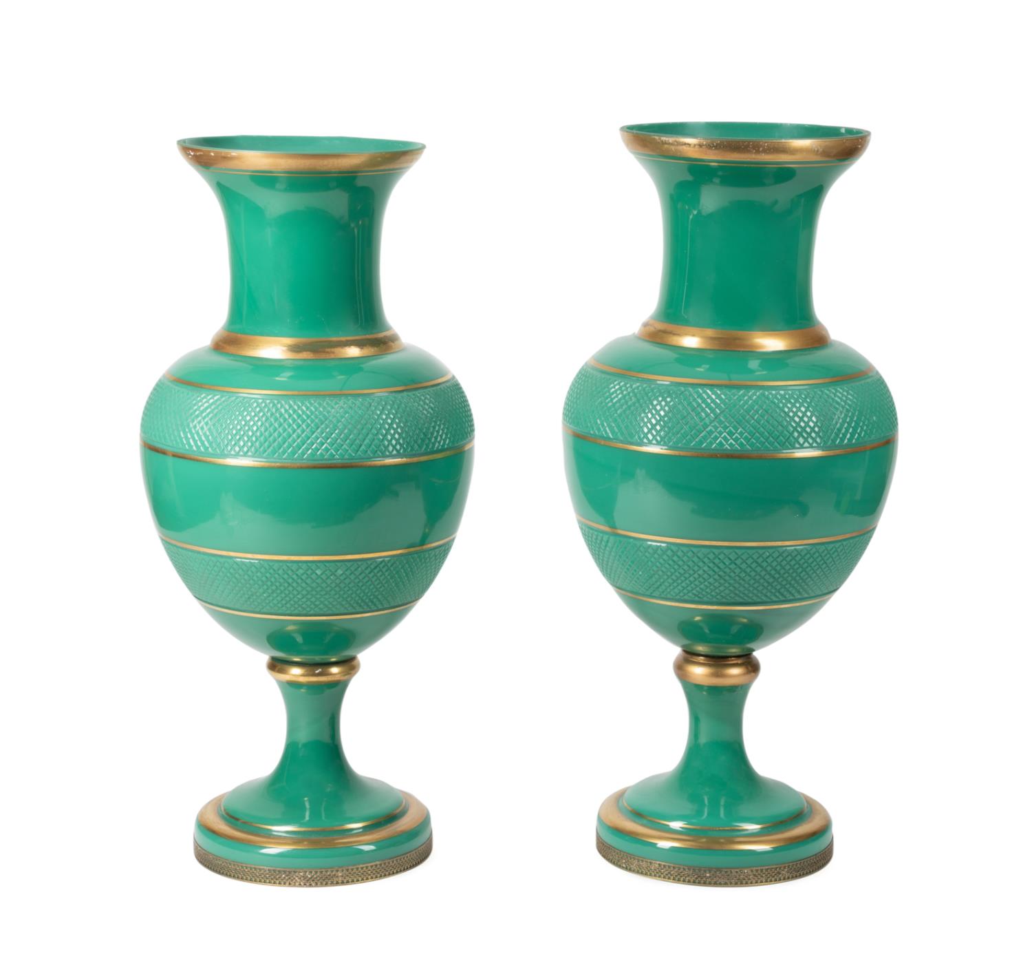 PAIR LARGE CONTINENTAL GREEN