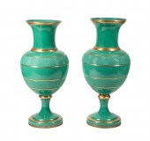 PAIR LARGE CONTINENTAL GREEN O