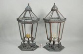 PAIR LARGE COPPER/BRASS STANDI