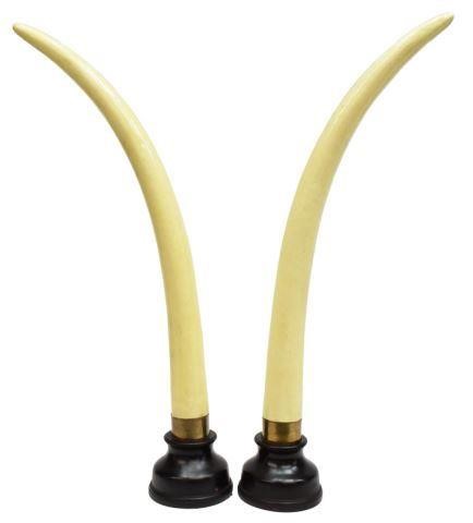 (PAIR) LARGE FAUX ELEPHANT TUSKS,