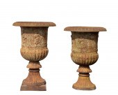 PAIR LARGE FIGURAL SCENE CAST