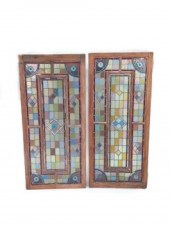 PAIR LARGE FIVE PANEL JEWELED