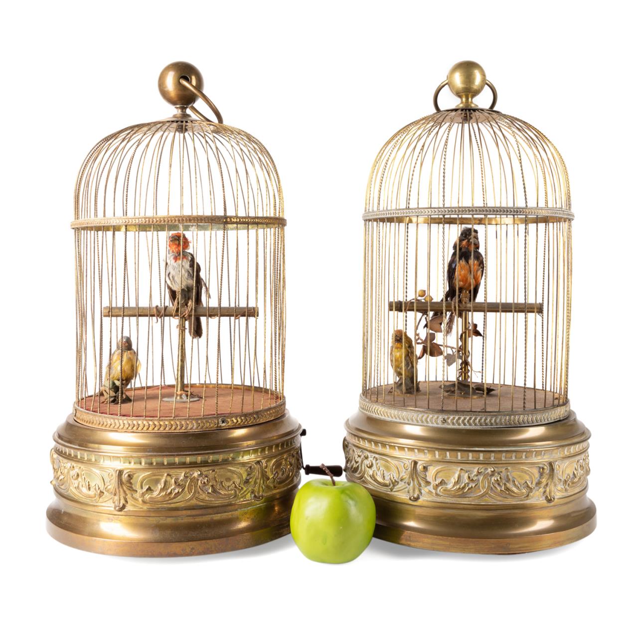 PAIR LARGE FRENCH BIRD WORKING