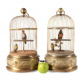 PAIR LARGE FRENCH BIRD WORKING