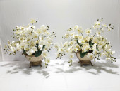 PAIR LARGE HIGH END FAUX ORCHI