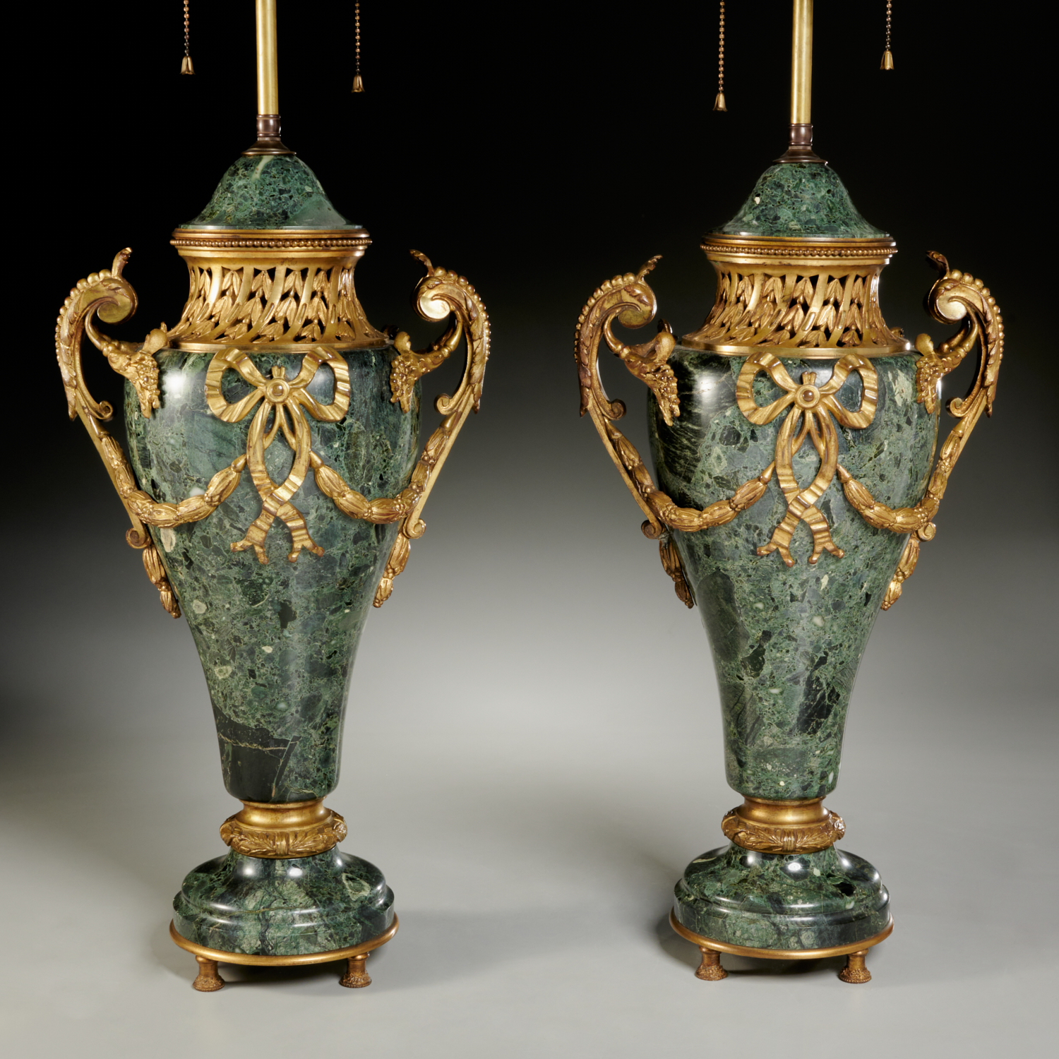 PAIR LARGE LOUIS XV STYLE BRONZE,