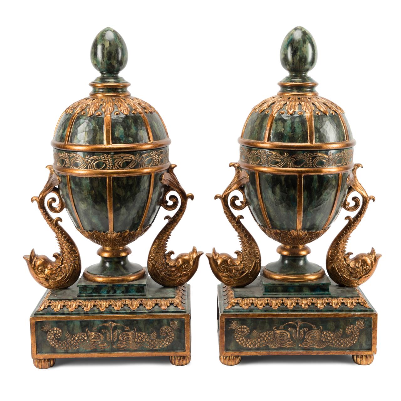 PAIR LARGE MAITLAND SMITH LIDDED