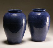 Pair large speckled blue salt