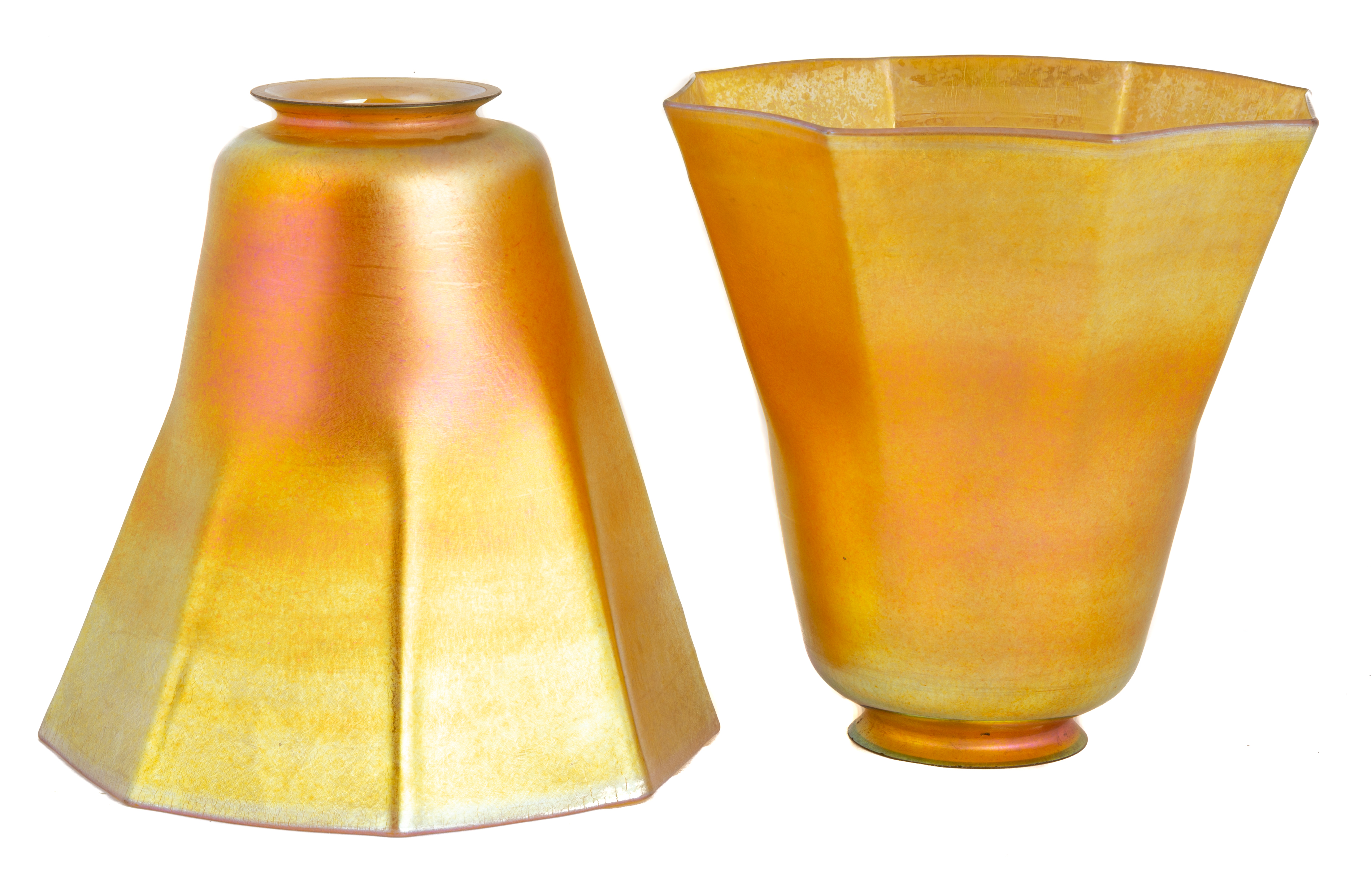 PAIR LARGE STEUBEN GOLD AURENE
