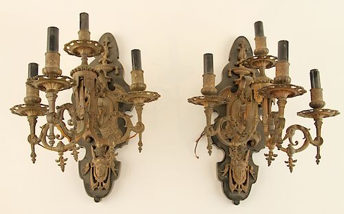 PAIR LATE 19TH C. AMERICAN BRASS
