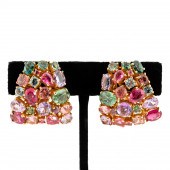 PAIR LAURA MUNDER 18K & MULTI-