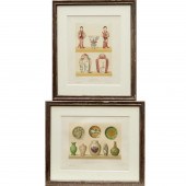 PAIR LEMERCIER PORCELAIN LITHO