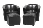 Pair Levenger leather lounge c