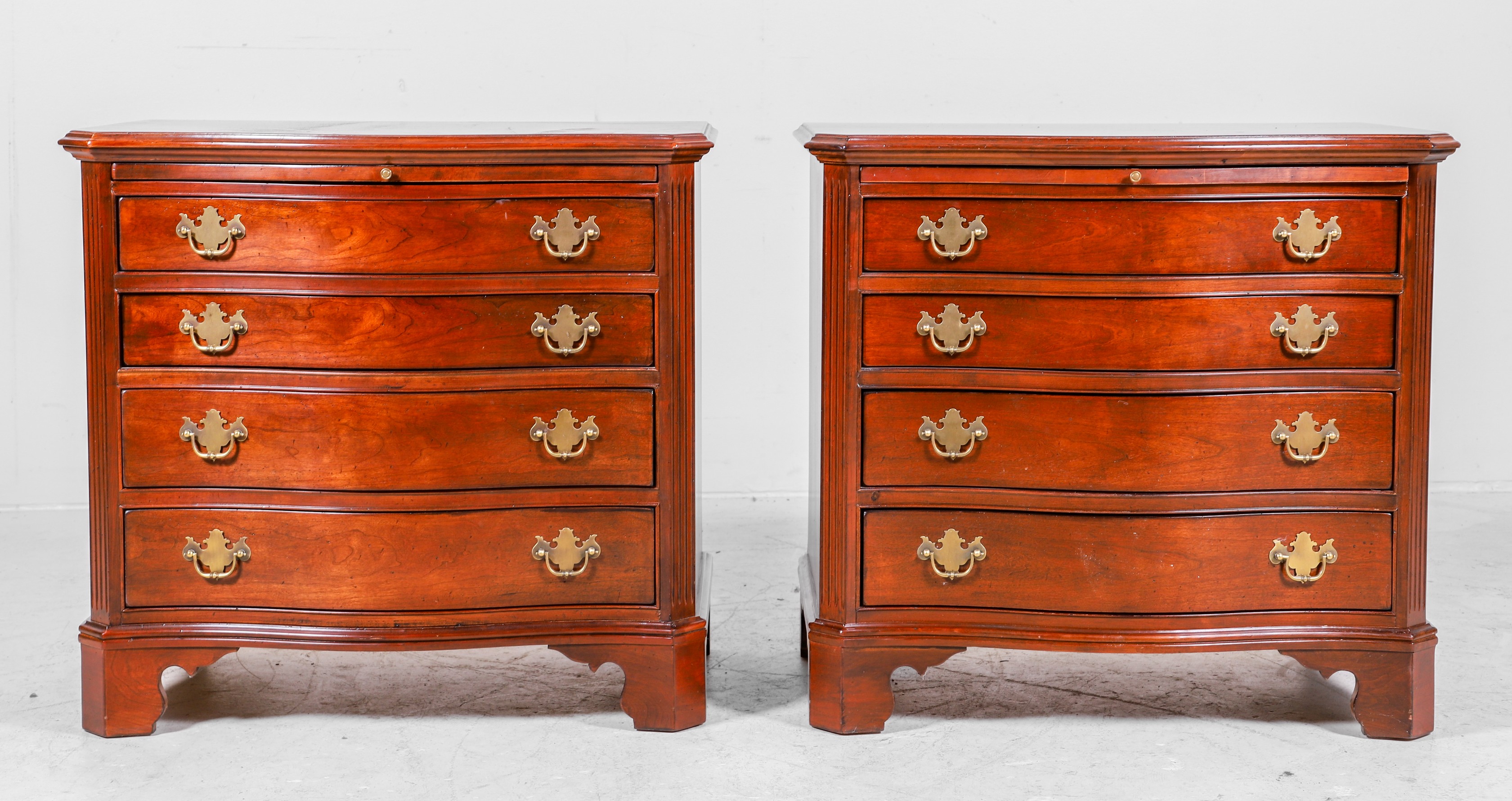 Pair Lexington cherry serpentine