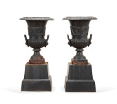 PAIR LION HANDLE CAST IRON GAR