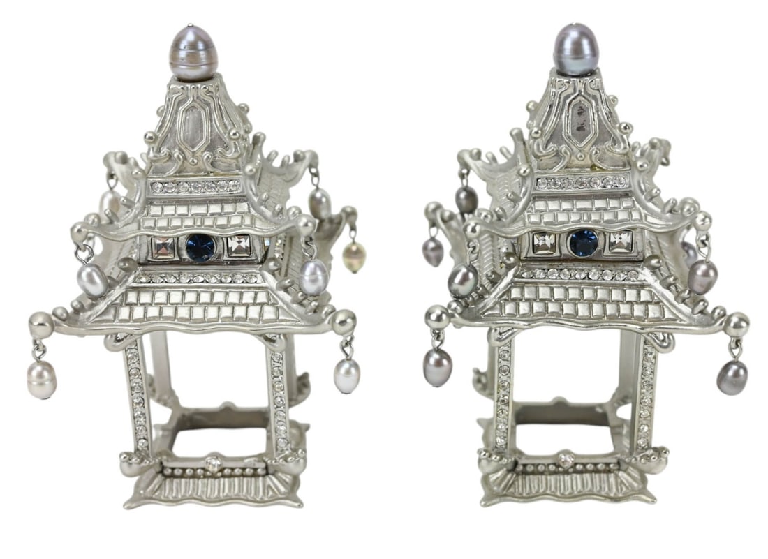PAIR L'OBJET PAGODA NAPKIN RINGS