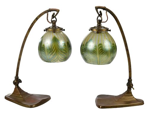 PAIR LOETZ ATTRIBUTED IRIDESCENT