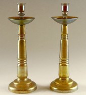 PAIR LOETZ IRIDESCENT ART GLAS