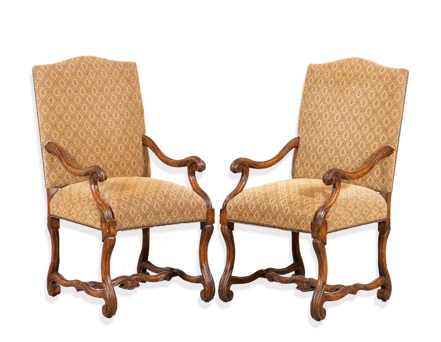 PAIR LOUIS XIV STYLE FAUTEUIL