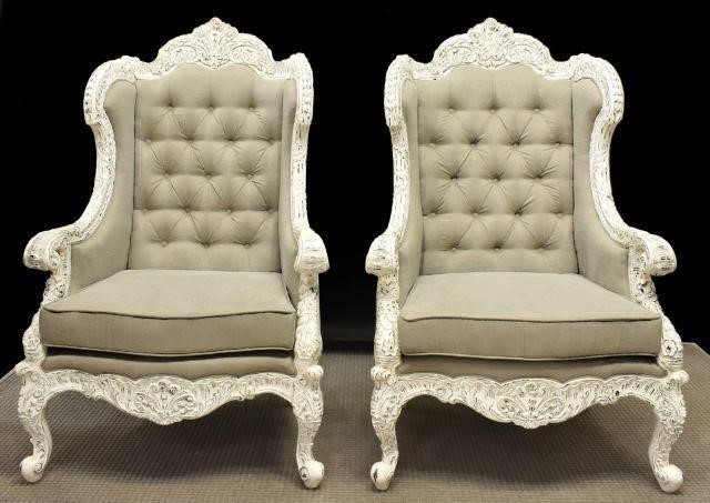 (PAIR) LOUIS XV STYLE BERGERES IN