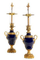 PAIR LOUIS XV STYLE BRONZE AND
