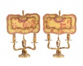 PAIR LOUIS XV STYLE BRONZE CAN