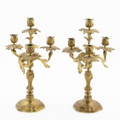 PAIR, LOUIS XV-STYLE BRONZE CA