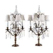 PAIR LOUIS XV STYLE CRYSTAL FO