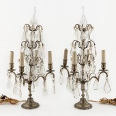 PAIR, LOUIS XV-STYLE CRYSTAL F