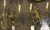 PAIR LOUIS XV STYLE GILT BRASS
